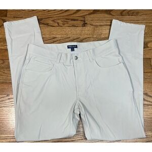 Peter Millar Crown Sport Performance Golf Pants Nylon Beige Men's Sz 35x32